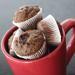 Chocolate and Cherry Pumpernickel Muffins