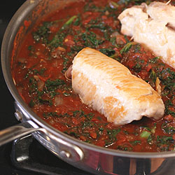 Tomato Braised Chicken with Kale