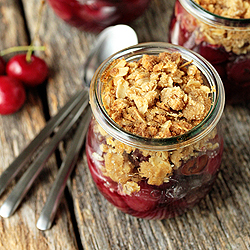 Cherry Crisp in a Jar from My Baking Addiction