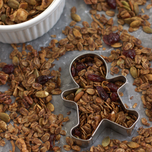 Gingerbread Granola with Cranberries and Pumpkin Seeds