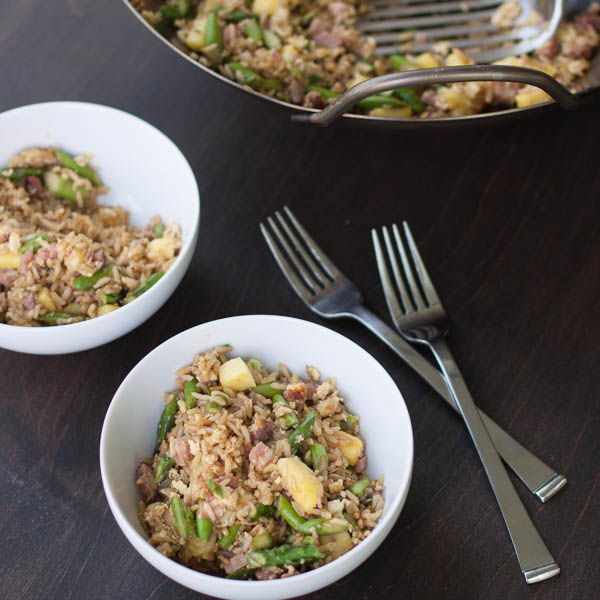 Asparagus, Ham, and Pineapple Fried Rice